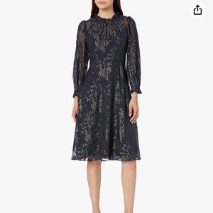 Maggy London Navy Long Sleeve Dress